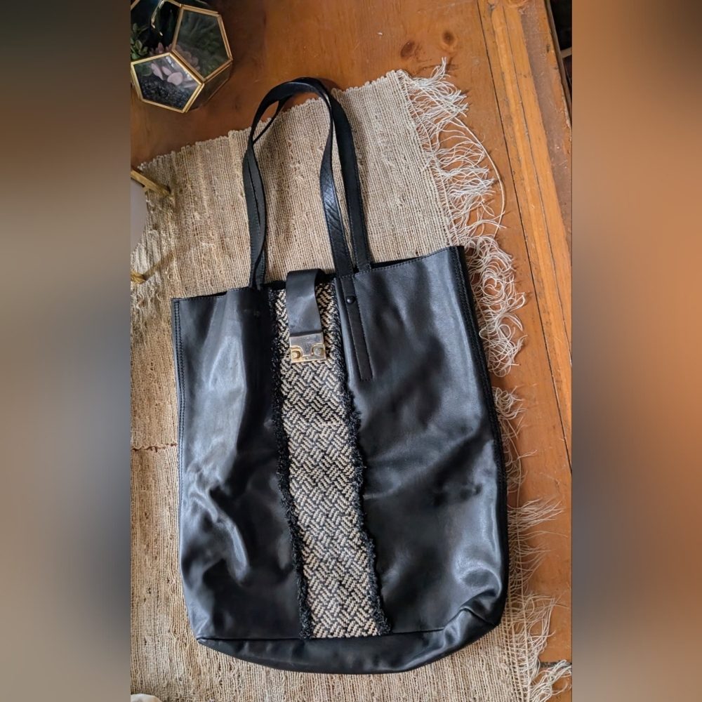 Loeffler Randall black Leather Tote